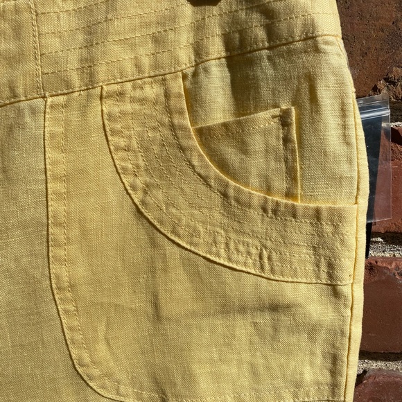 INC Women’s Yellow Linen Wide Leg Size 10 Pant - Picture 2 of 6